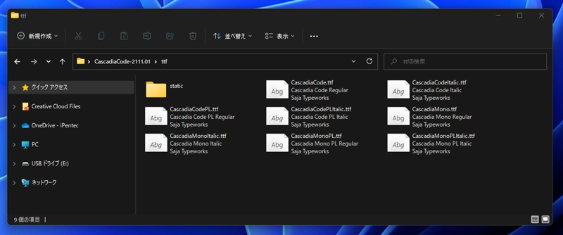 Cascadia Code フォント利用時のコードエディタでの合字(リガチャ)を無効にしたい:画像2