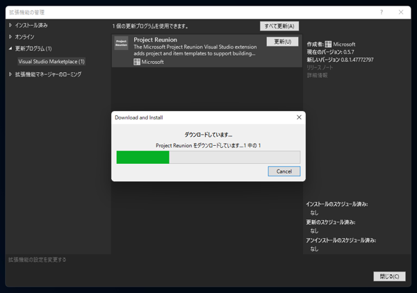 Visual Studio 2019 に Windows App SDK 0.8 をインストールする (旧 Project Reunion 0.8 のインストール):画像4