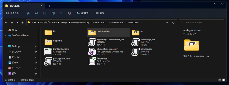 ASP.NET Core プロジェクトでnpmパッケージをインストールする:画像17