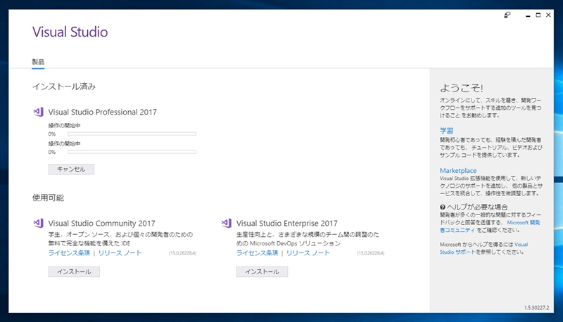 Visual Studio 2017 のインストール:画像10