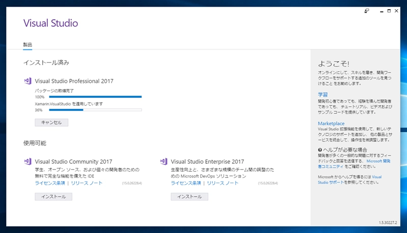 Visual Studio 2017 のインストール:画像11