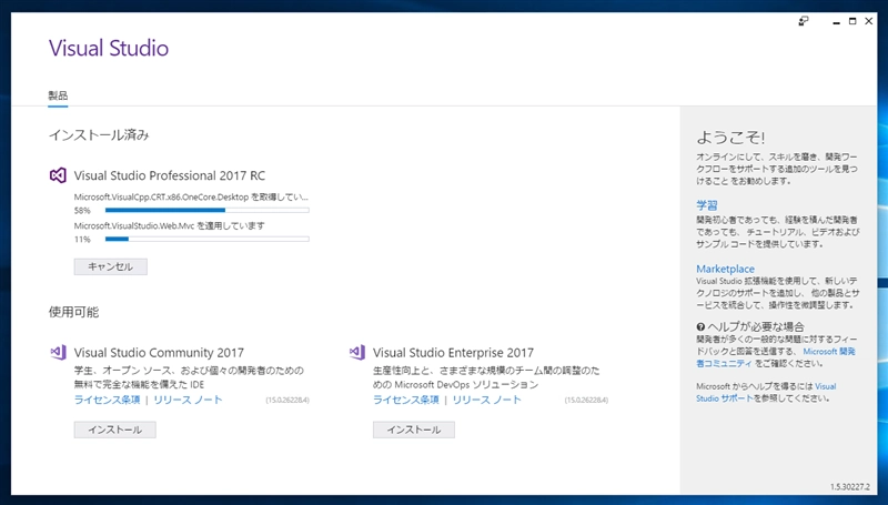 Visual Studio 2017 のインストール:画像21