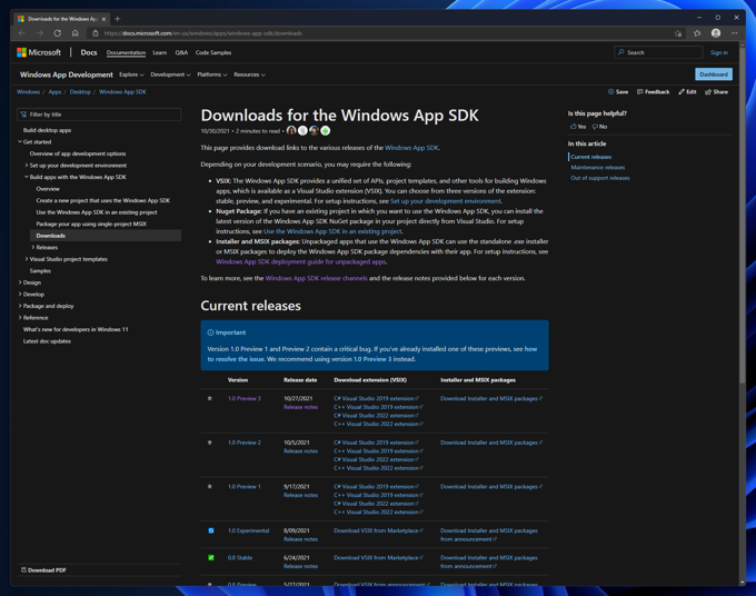 Windows App SDK 1.0 をインストールする:画像16