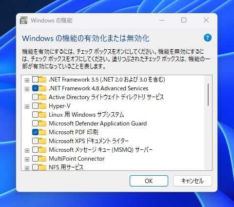 Windows 11 に IIS(Internet Information Services)をインストールする:画像4
