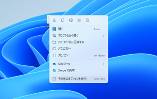 Windows 11のエクスプローラーの右クリックのポップアップメニューにファイルの「コピー」「切り取り」「貼り付け」メニューが無い:画像7