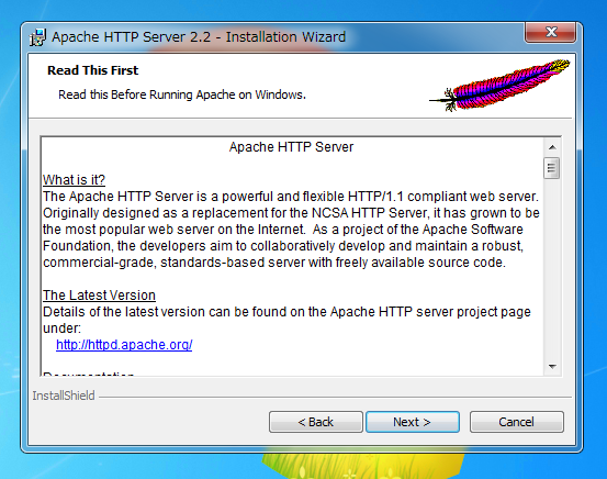 Apache HTTP Server 2.2をインストールする:画像4