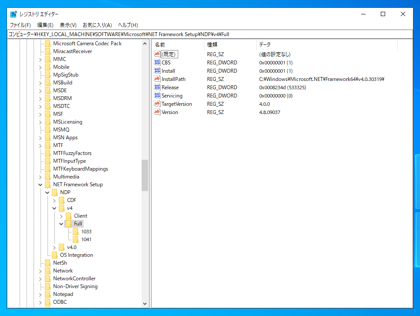 .NET Framework ランタイムのバージョンを確認する:画像2