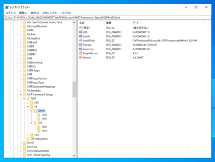 .NET Framework ランタイムのバージョンを確認する:画像3