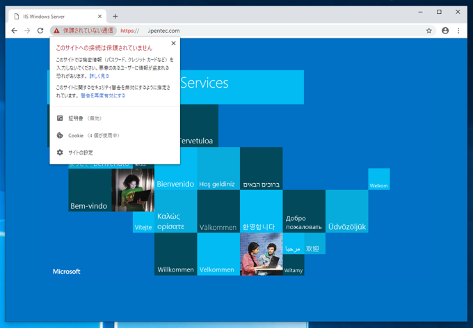 Google Chrome で自組織のCAで署名したSSL証明書のサイトにアクセスすると NET::ERR_CERT_COMMON_NAME_INVALID エラーメッセージが表示される:画像6
