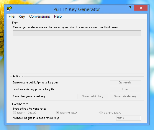 PuTTYgen を利用してRSAキーペアを作成する - PuTTYgenによる公開鍵、秘密鍵の作成 / SSH用キーペアの作成:画像2