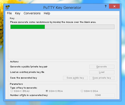 PuTTYgen を利用してRSAキーペアを作成する - PuTTYgenによる公開鍵、秘密鍵の作成 / SSH用キーペアの作成:画像3
