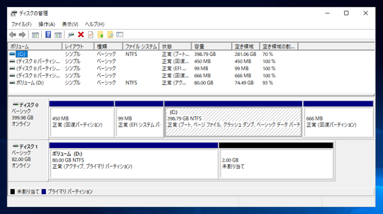 Hyper-VのVHDの容量を拡張したが ゲストOSのディスク容量が大きくならない:画像1