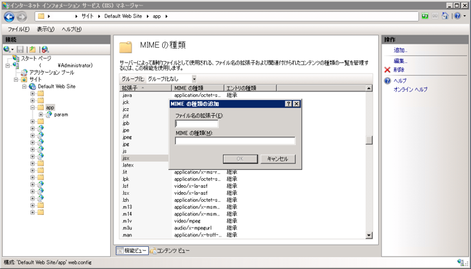 IISのWebサーバーにMIME Typeを追加する:画像3