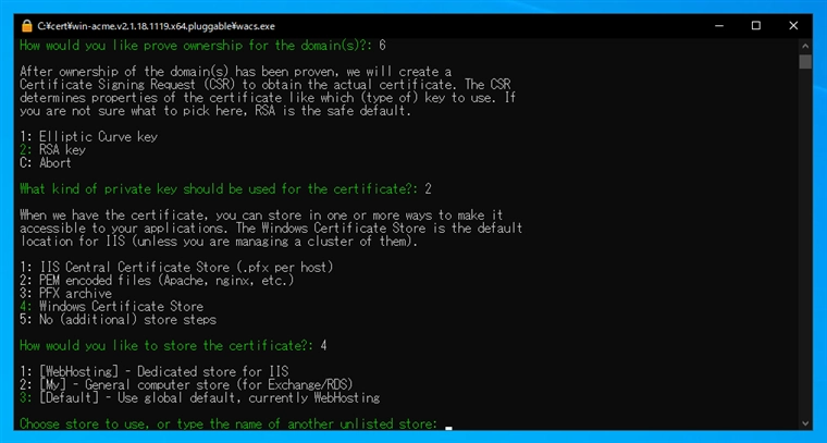 win-acme を利用してワイルドカード証明書を取得する:画像12