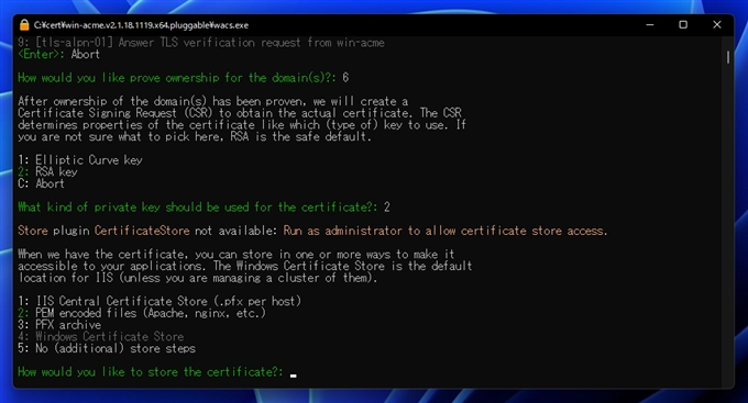 win-acme を利用してワイルドカード証明書を取得する:画像11