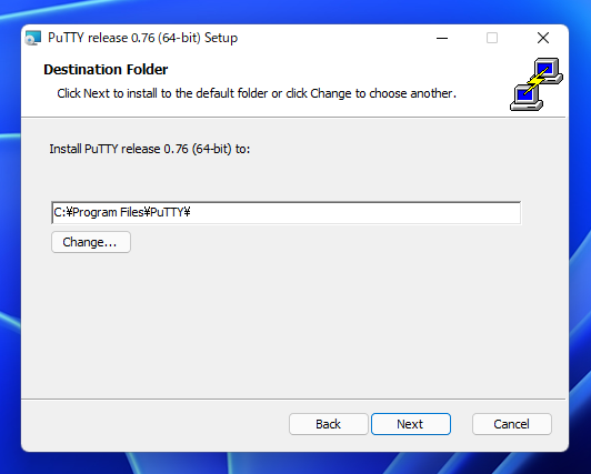 PuTTY のインストール:画像6