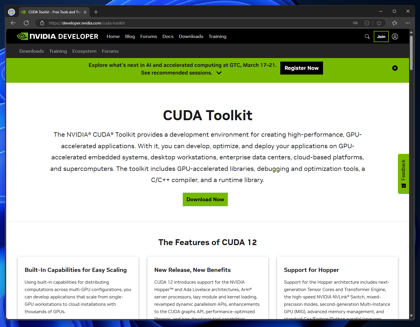 CUDA Toolkitのインストール:画像1