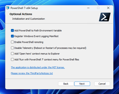 PowerShell 7 をインストールする - PowerShell ウィンドウで「新機能と改善のために最新の PowerShell をインストールしてください! https://aka.ms/PSWindows」が表示される:画像10