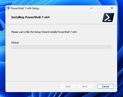 PowerShell 7 をインストールする - PowerShell ウィンドウで「新機能と改善のために最新の PowerShell をインストールしてください! https://aka.ms/PSWindows」が表示される:画像13