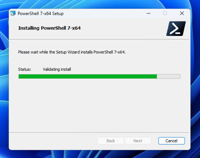 PowerShell 7 をインストールする - PowerShell ウィンドウで「新機能と改善のために最新の PowerShell をインストールしてください! https://aka.ms/PSWindows」が表示される:画像14