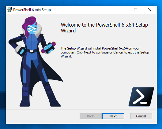 PowerShell Core 6 をインストールする - PowerShell ウィンドウで「新しいクロスプラットフォームの PowerShell をお試しください https://aka.ms/pscore6」が表示される:画像9