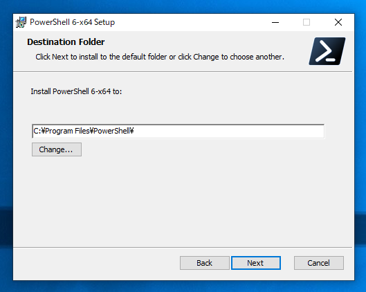 PowerShell Core 6 をインストールする - PowerShell ウィンドウで「新しいクロスプラットフォームの PowerShell をお試しください https://aka.ms/pscore6」が表示される:画像10