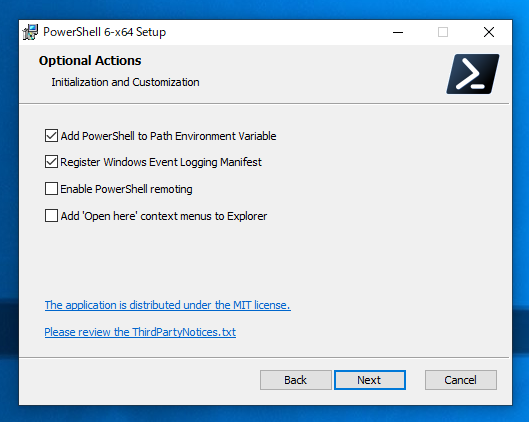 PowerShell Core 6 をインストールする - PowerShell ウィンドウで「新しいクロスプラットフォームの PowerShell をお試しください https://aka.ms/pscore6」が表示される:画像11