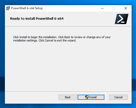 PowerShell Core 6 をインストールする - PowerShell ウィンドウで「新しいクロスプラットフォームの PowerShell をお試しください https://aka.ms/pscore6」が表示される:画像12