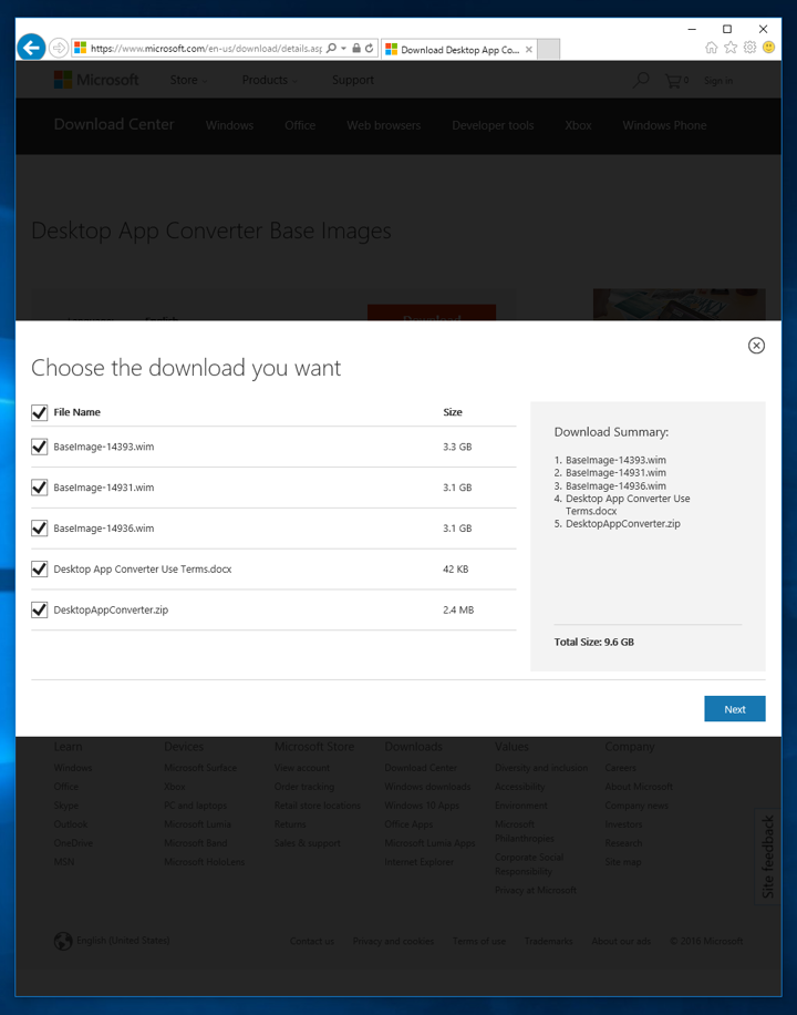 Desktop App Converter をインストールする:画像15
