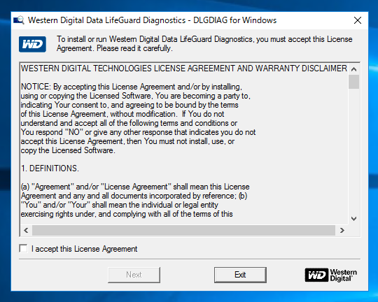 Western Digital Data Lifeguard Diagnostic for Windows をインストールする:画像11