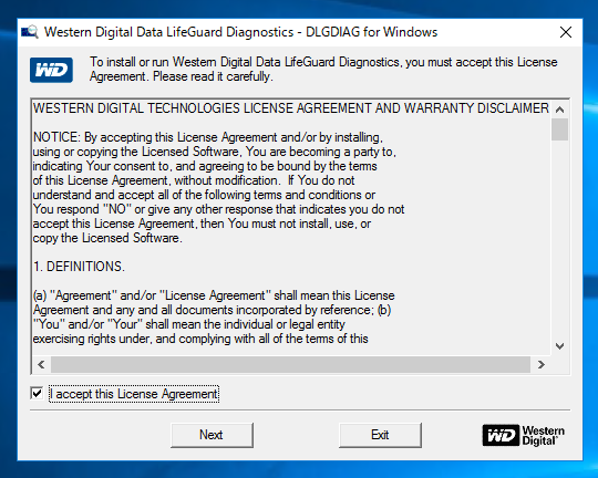 Western Digital Data Lifeguard Diagnostic for Windows をインストールする:画像12