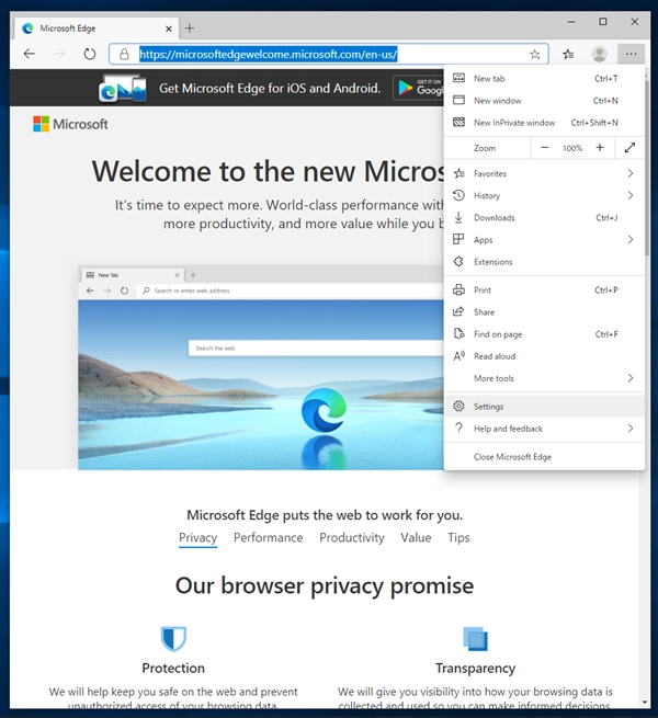 Microsoft Edge のUIの表示を日本語に変更する:画像2
