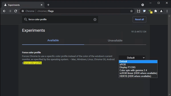 Microsoft Edge , Google Chrome でカラープロファイルを明示的に指定する:画像9