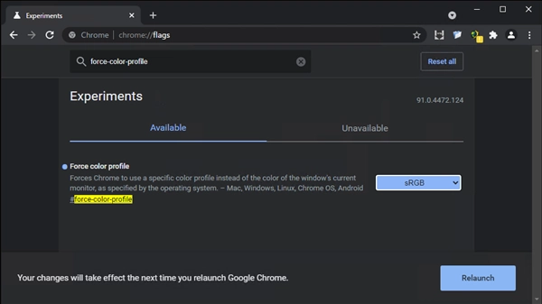 Microsoft Edge , Google Chrome でカラープロファイルを明示的に指定する:画像10