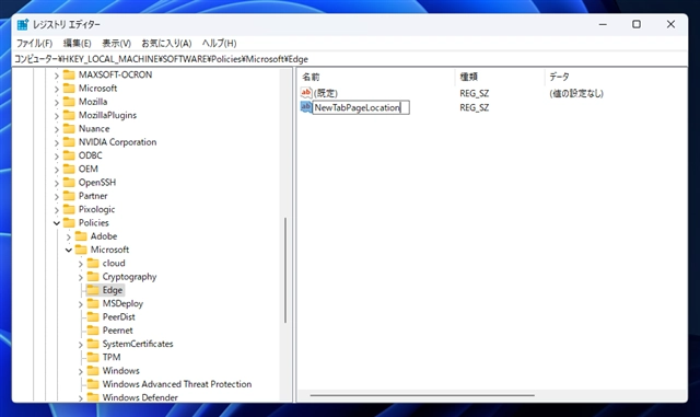 Microsoft Edge で新しいタブを開いた際のページを指定したページに変更する:画像11