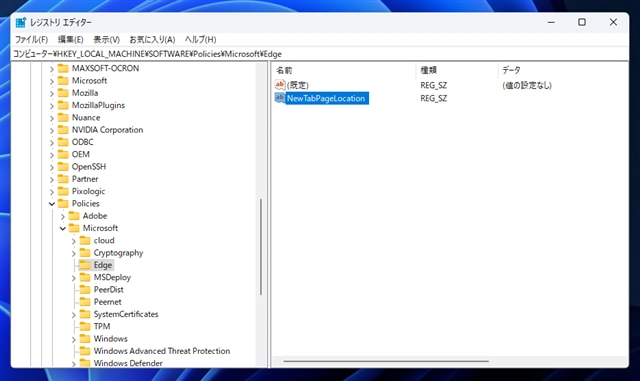 Microsoft Edge で新しいタブを開いた際のページを指定したページに変更する:画像12