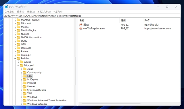 Microsoft Edge で新しいタブを開いた際のページを指定したページに変更する:画像16