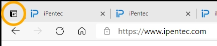 Microsoft Edge で上部のタブが非表示になり、左側にリストが表示される表示になってしまった:画像2