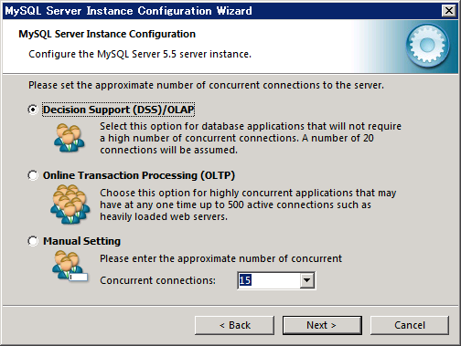 MySQLの初期設定 (設定ウィザードによるMySQL Community Database Server の設定):画像7
