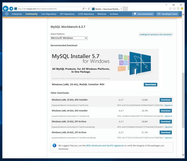 MySQL Workbench をインストールする:画像2
