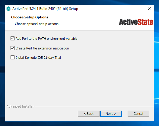 Windows Server に Active Perl をインストールする:画像10