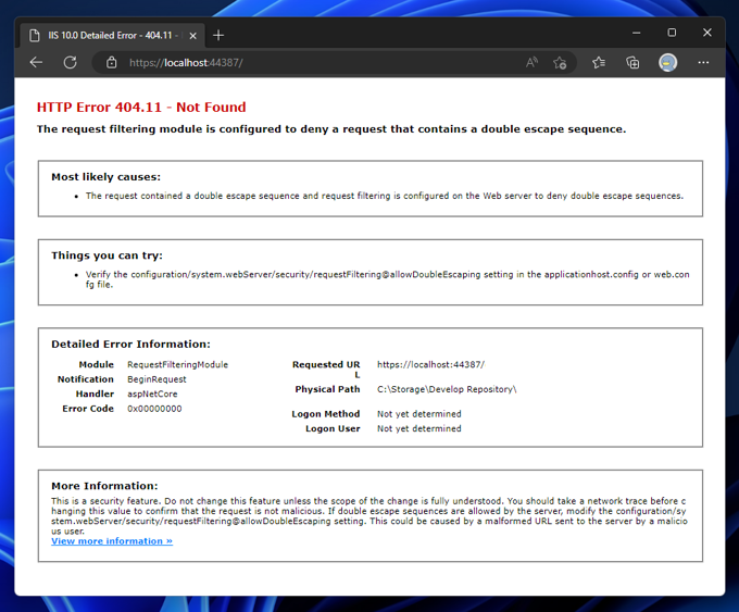IISのWebサーバーでURLに