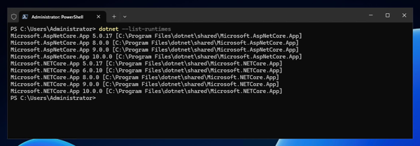 ASP.NET Core 10 Runtime Windows Hosting Bundleをインストールする:画像9