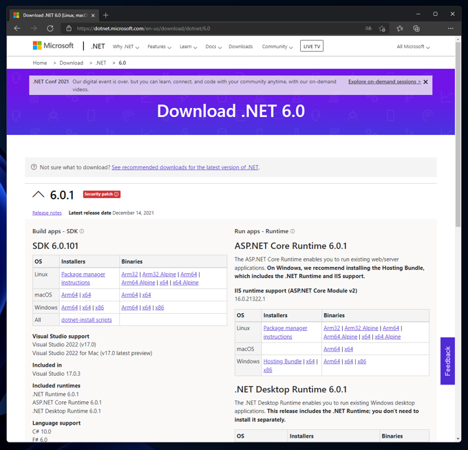 ASP.NET Core 6 Windows Hosting Bundleをインストールする:画像1