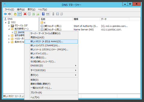 Windows Server でインターネットDNSの正引きプライマリゾーンを作成する (Windows Server 2008 / 2012):画像9