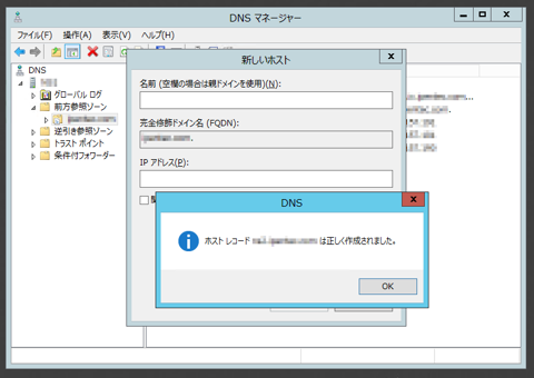 Windows Server でインターネットDNSの正引きプライマリゾーンを作成する (Windows Server 2008 / 2012):画像12