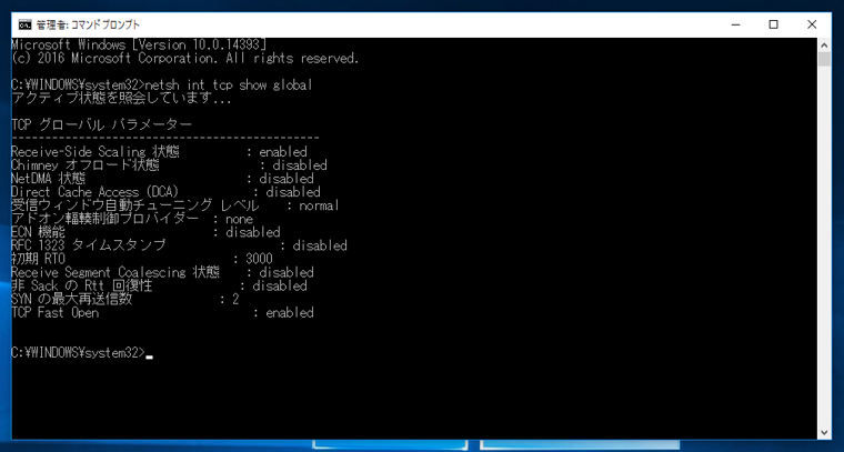 TCP/IP のパラメーターを表示する (netsh コマンドを利用):画像3