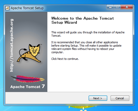 Tomcat7 のインストール:画像2