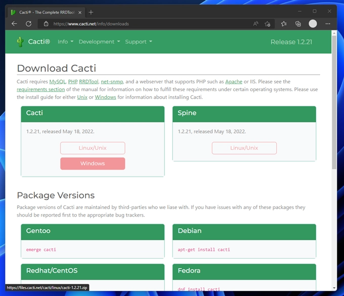 Windows版 Cacti をアップデートする (2022年版):画像3