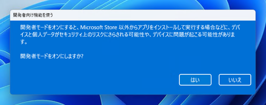 Windows 11で開発者モードにする:画像6